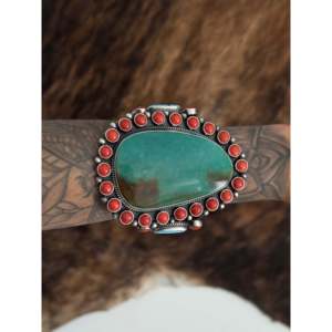Kevin Billah Fashion <b>Cuff</b> <b>Bracelet</b> Multi-Strone & Sterling <b>Silver</b> Cluster Design - Product Image 2