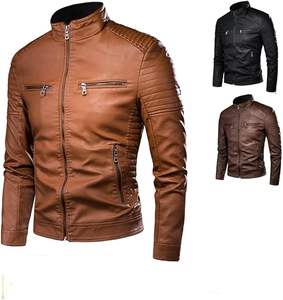 Otoño Invierno Hombres Chaqueta de cuero Mejor calidad Hombres Chaqueta de cuero genuino Hombres - Product Image 1