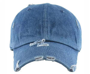 Casquettes de baseball sportives unisexes en denim délavé et vieilli, 100 % coton, 6 panneaux, avec logo personnalisé, broderie et impression, vente en gros OEM - Product Image 2