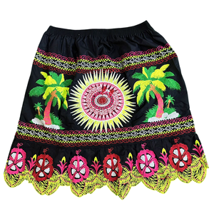 Etiqueta privada diseño único Floral Midi falda 2025 verano moda cintura elástica plisada línea A faldas largas fluidas bordado - Product Image 3