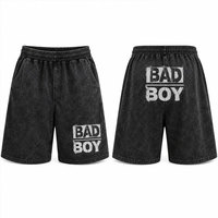 Pantalones Cortos Casuales para Hombre Bad Boy, 100% Algodón, Cintura Elástica, Logotipo Frontal, Tejido Transpirable, Estilo de Longitud Media