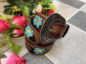 Hand <b>Tooled</b> Leather <b>Belts</b> Leather Buckle <b>Belt</b> Stylish Hot Sale Handmade <b>Belts</b> Brown Color - Product Image 4