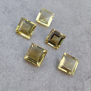 พลอยเลมอนควอทซ์ธรรมชาติ AAA + พลอยเจียระไนแบบเหลี่ยมเพชรพลอยสีเขียวทรงสี่เหลี่ยมมีขนาดตามสั่ง - Product Image 3