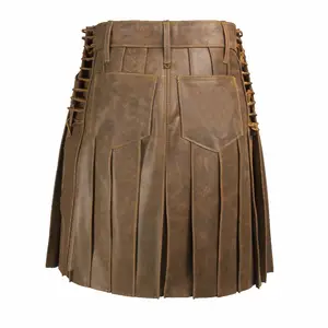 Op Maat Gemaakte Leren Kilt Is Gemaakt Van Zwart Leer Tegen Groothandelsprijzen Op Maat Gemaakt Echt Lederen Kilt Voor Mannen Kilt