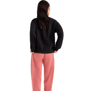 Sudadera con capucha de alta calidad para mujer al por mayor 2025 nueva moda estilo casual Otoño Invierno colores sólidos logotipo personalizado frontal - Product Image 6