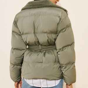 High Quality Belted Puffer Jacket With Breathable <b>Nylon</b> <b>Fabric</b> Warm And Comfortable Winter's Outfits Cheap Rate Trending Designs - Product Image 3