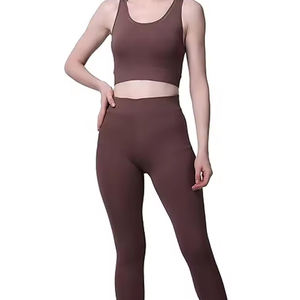 Ensemble de compression de haute qualité pour femmes très vendu sur mesure, couleur unie, vêtements actifs à la mode, ensemble de yoga élégant de grande taille - Product Image 6