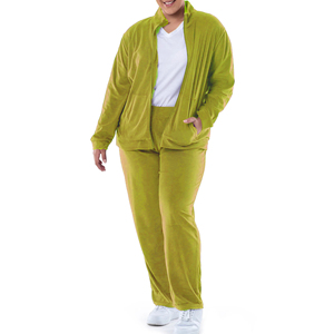 Vêtements de sport à prix réduit Ensemble de jogging et meilleurs fournisseurs personnalisés de qualité Poches avant Survêtement en velours Sweat à capuche zippé en velours - Product Image 6