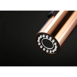 Robinet de cuisine monocommande HIGOLD BN1.0 contemporain en alliage de zinc, céramique, à poser sur comptoir, installation 1 à 3 trous, finition brossée - Product Image 3