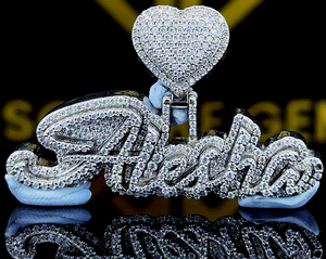 Pendentif personnalisé en forme de Moissanite pour homme, diamant rond, testeur de diamant VVS, pendentifs et breloques de mode - Product Image 1