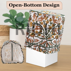 Cubierta para Caja de Pañuelos con Estampado de Volantes Amarillo Dorado Ridhi, Hecha a Mano, Clásica, Duradera, Ecológica, Porta Servilletas Cuadrado para Hogar y Hotel - Product Image 2