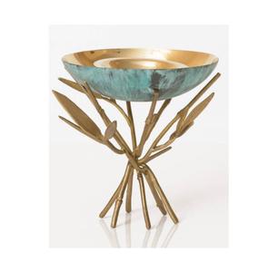 Prix de gros Bol à pied en aluminium avec finition dorée Décoration et utilisation disponibles avec le fournisseur indien - Product Image 3