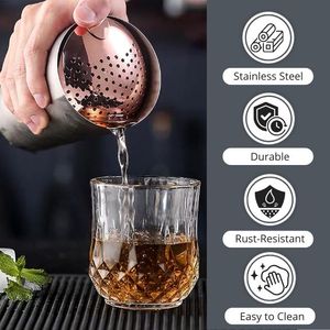 Cuchara coladora de cóctel de venta Premium, cuchara coladora de Julep de acero inoxidable, herramienta de filtro mixto para bebidas de cóctel, uso en Bar en casa - Product Image 6