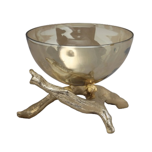 Cuenco superior de cristal Cuenco de metal de Color dorado con base de metal nuevo con material de alta calidad a precios de venta directos de fábrica - Product Image 1