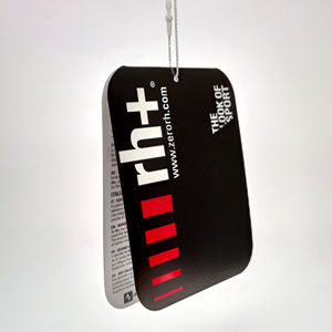 ป้ายห้อยขอบทรงกลมพิมพ์ลายจุดตัดด้วยแสง UV พร้อมตราประทับสตริงเคลือบ PP เสร็จสิ้นเสื้อผ้าแฮงค์แท็กแสดงข้อมูลการ์ด - Product Image 2