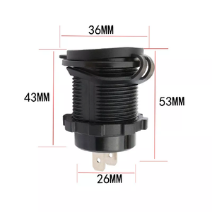Accessoires de moteur, voltmètre avec port USB 4,2A pour systèmes 12V/24V, LED rouge - Product Image 4