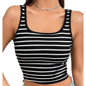 Best Selling Women's Premium Quality Slim Fit Tank Tops <b>100</b>% Cotton Knitted <b>Fabric</b> Solid Color Sublimation for All Ages - Product Image 1