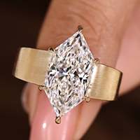 Bague solitaire en diamant marquise néerlandaise de 4 carats avec sertissage à six griffes, clarté VS1, certifiée IGI, pour fiançailles féminines