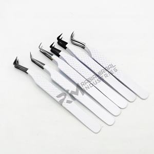 Pince à épiler à pointe de plasma noir RMI Produit de vente chaud Pince à cils en acier inoxydable Pointe de plasma noir et couleur enduite de poudre blanche - Product Image 6