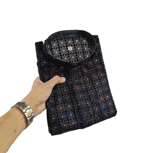 Trabajo de bordado de pollo en pura viscosa Reyon algodón Kurta pijama conjunto - Product Image 1