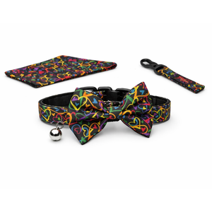Citrus Pattern Dog Bow <b>Tie</b> Adjustable Pet Collar Accessory Soft Fabric Easy Hook and Loop Closure - Product Image 2