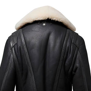 Wholesale Breathable Hooded Cotton Lined Canvas Sheepskin Leather <b>Sherpa</b> Jacket for Men Custom Design High Quality Winter Use - Product Image 5