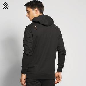 Vêtements pour hommes décontractés personnalisés sweats à capuche d'hiver de qualité supérieure surdimensionné en détresse broderie patch sweat à capuche - Product Image 5