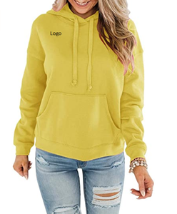 Hot Selling Womens Casual Hoodies <b>Long</b> Sleeve Solid Lightweight Pullover Tops Loose <b>Sweatshirt</b> With Pocket Direct From Factory - Product Image 3