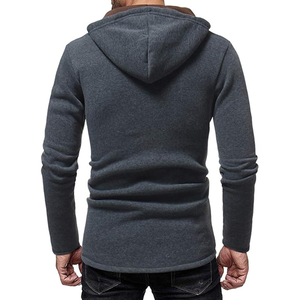 Sudadera con capucha para hombre con botón bordado, ligero poliéster/algodón para primavera - Product Image 3