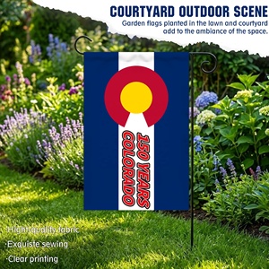 <strong>Custom</strong> 12X18In Colorado 150th Anniversary and 250th Anniversary Double Celebration Garden Flag Polyester American Flag - Product Image 4