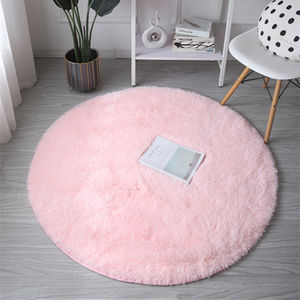 Tapis moderne en soie et laine sur mesure, hauteur de poils 5-6 mm, design circulaire moelleux, fabriqué à la machine pour la maison et le bureau, lavable en machine - Product Image 2