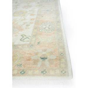 Alfombra de Lana Anudada a Mano de Gran Tamaño Aalam Pae-1759, Diseño Floral Abstracto Rojo Naranja para Entrada, Pasillo, Rectangular, 9x12 Pulgadas - Product Image 4