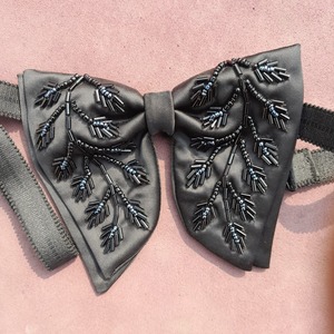 <b>Men</b> Pre Tied Adjustable <b>Black</b> Microfiber Silk Bow <b>Tie</b> Handmade Embroidered Butterfly Good Price Washable Business <b>Men</b> <b>Tie</b> 2025 - Product Image 1