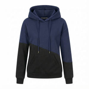 Sweat-shirts pour femmes avec logo personnalisé, couleur contrastée, coupe ample, streetwear, coton chaud, prix de gros en vrac - Product Image 4