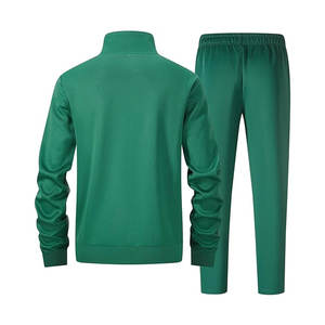 ชุดวอร์มผ้าฝ้ายขนแกะสองชิ้นสำหรับผู้ชายชุดวิ่งออกกำลังกายแบบซิปมีโลโก้ตามสั่ง - Product Image 2