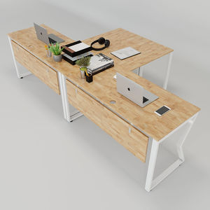 Sistema de Ensamblaje MConcept HBMC027, Escritorio en Forma de L Contemporáneo y Minimalista, Madera de Melamina MDF, Dos Patas de Acero Interconectadas - Product Image 3