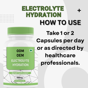 แคปซูลอิเล็กโทรไลต์ OEM 500 มก. 90 เม็ด ผสมอิเล็กโทรไลต์จากธรรมชาติสำหรับใช้ทุกวัน - Product Image 3