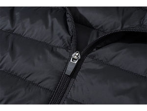 Chaqueta Acolchada con Capucha para Hombre, Chaqueta de Invierno Acolchada Resistente al Agua y Ecológica, Chaqueta Cortavientos Gruesa para Esquí y Senderismo al Aire Libre, Blanca - Product Image 2