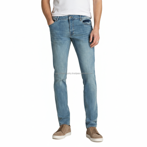 Pantalones Chinos de Lona para Hombre, Corte Slim Fit, Cintura Media, Color Café, Algodón Elástico de Alta Calidad - Product Image 1