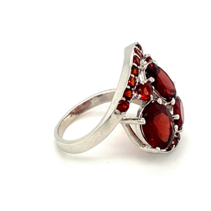 สีแดงโบราณโกเมนเงินสเตอร์ลิง.925แหวนสำหรับผู้หญิงอัญมณีธรรมชาติเครื่องประดับงานแต่งงานของขวัญแหวนออกแบบสาวของขวัญ - Product Image 2