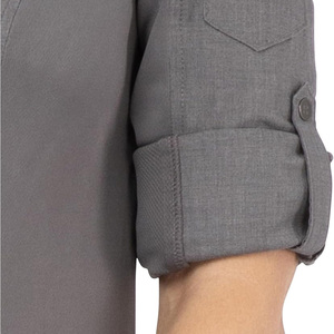 Camisa DE TRABAJO PARA MUJER Camisa de uniforme de oficina profesional con bordado de logotipo personalizado y opciones de personalización para ropa de negocios - Product Image 3