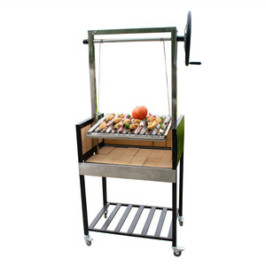 Calandre amovible en forme <span class=keywords><strong>de</strong></span> V, en acier inoxydable, avec levage <span class=keywords><strong>de</strong></span> briques, grille amovible, <span class=keywords><strong>charbon</strong></span> <span class=keywords><strong>de</strong></span> <span class=keywords><strong>bois</strong></span>, pour cuisine, jardin extérieur - Product Image 1