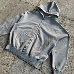 Sweat-shirts pour hommes, fabrication sur mesure, poche de style boxe, logo personnalisé, coton 500 g/m², coupe ample, fermeture éclair, style baggy, uni, respirant, printemps - Product Image 3