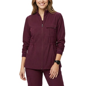 เสื้อแจ็คเก็ตพยาบาลคุณภาพพรีเมียมแบบสั่งทำพิเศษ มีกระเป๋าอเนกประสงค์ เอวยางยืด ขายส่งจำนวนมาก เสื้อผ้าสำหรับบุคลากรโรงพยาบาล เสื้อสครับ - Product Image 1