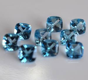 Corte de cojín de Topacio Azul suizo natural 6mm facetado-corte de cojín de Topacio Azul suizo Suelto - Product Image 4