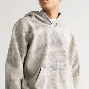 Sudadera con capucha lavada con ácido de peso pesado para hombre, Sudadera con capucha estampada de diseñador de alta calidad, estilo de invierno liso teñido más sólido - Product Image 3