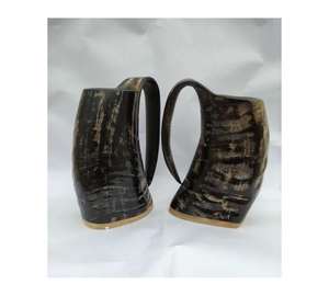 Mug en corne de buffle de luxe fait à la main, tasse à bière viking, utilisation au bar et en fête à prix avantageux - Product Image 4