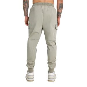 Mens Tapered Fit Grey <b>Green</b> Washed Utility <b>Cargo</b> <b>Pants</b> with Multiple Pockets, Stretch Fabric, and Rugged Washed Look - Product Image 2