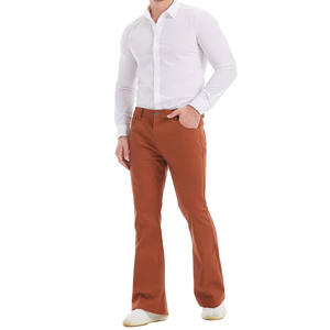 2025 pantalones de Jogger de algodón con costuras personalizadas para hombre, pantalones de chándal acampanados apilados de rizo francés, colores sólidos, rayas curvas rectas - Product Image 6