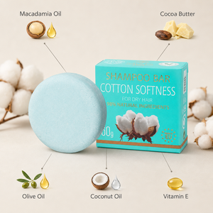Champú Sólido Refrescante Anticaspa con Suavidad de Algodón, Hecho a Mano, Natural, con Manteca de Cacao y Aceite de Oliva, Hidratante, Marca Privada - Product Image 1